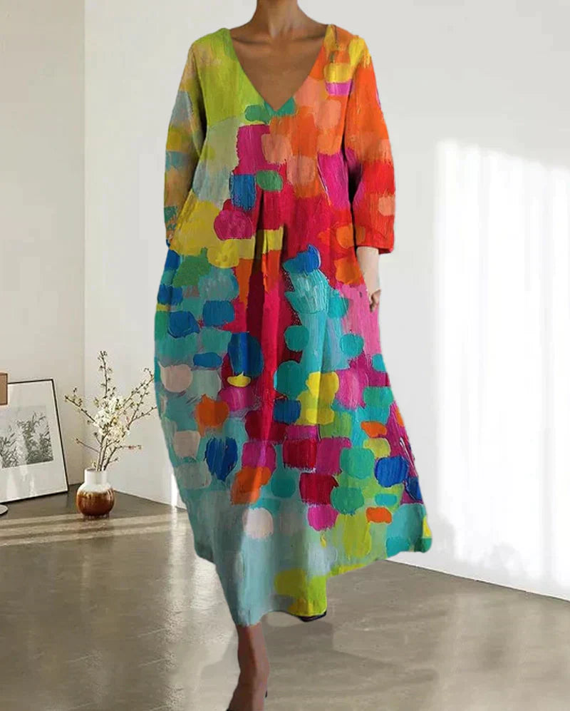 Alina - Farbkleid mit Muster für Frauen