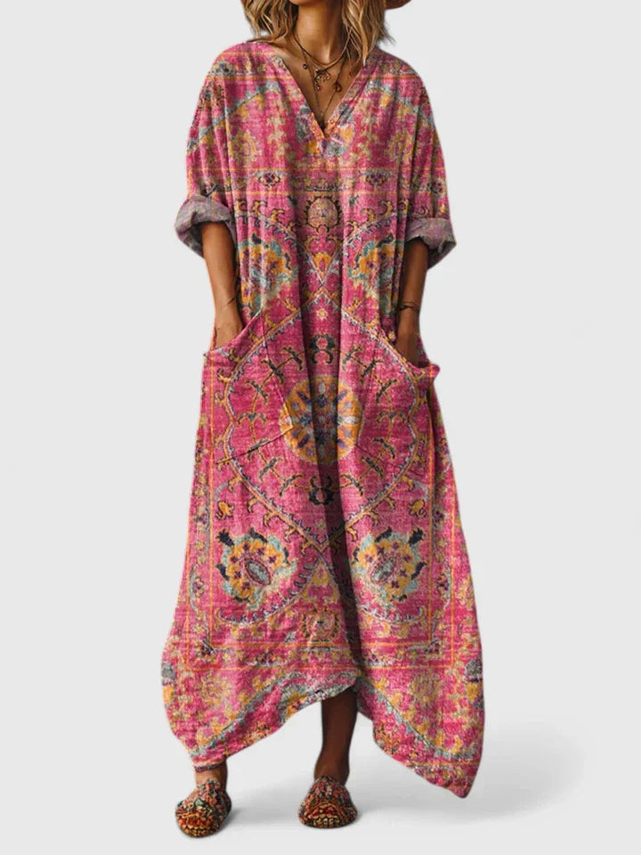 Althea – Boho-Kleid mit fließendem Schnitt und Stickerei