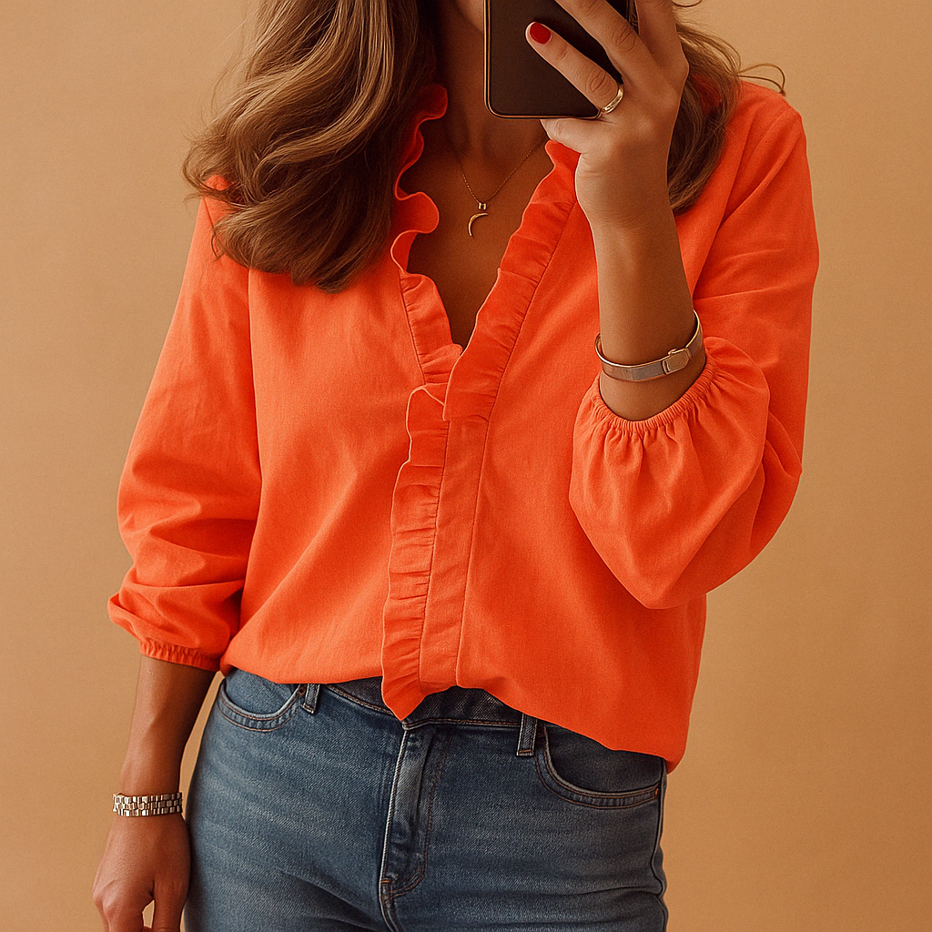 Cherilyn – Stilvolle Bluse mit Eleganten Rüschen