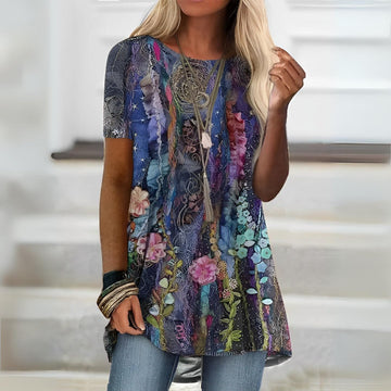Emma - Stilvolle Mehrfarbige Bluse mit Blumenmuster