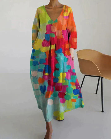 Alina - Farbkleid mit Muster für Frauen