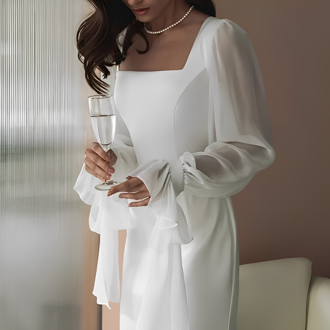 Donabelle - Damenkleid mit elegantem quadratischem Ausschnitt