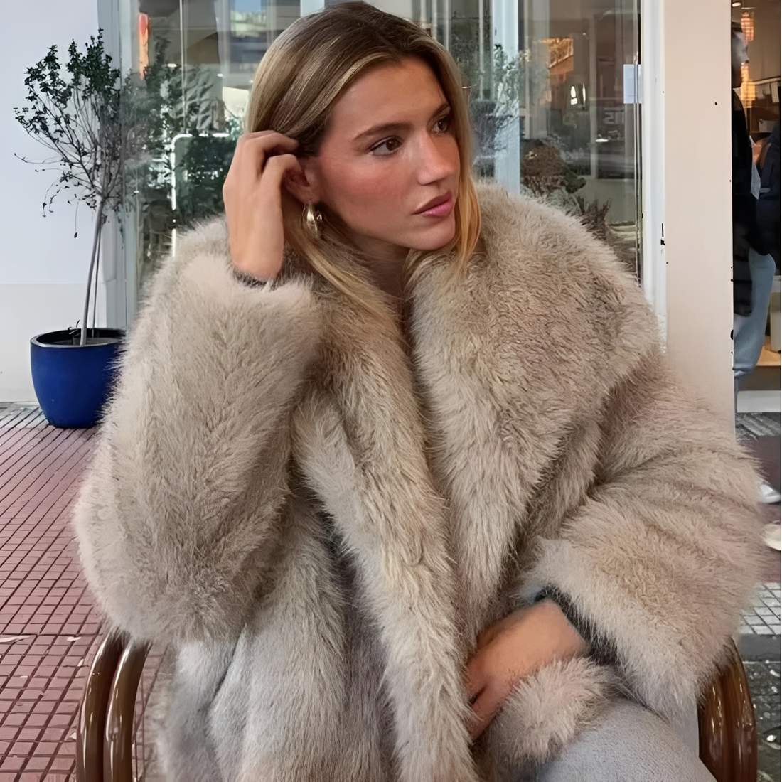 Corina - Stilvoller kurzer Mantel mit Revers für Damen