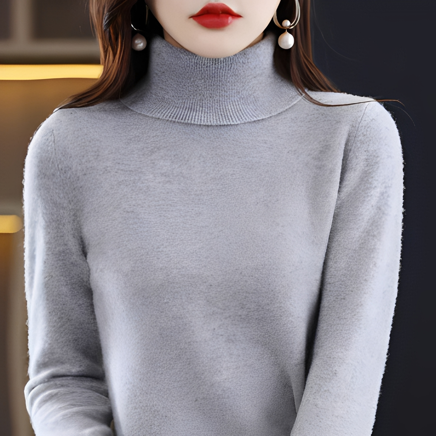 Katerly - Damen Rollkragenpullover für den Winter