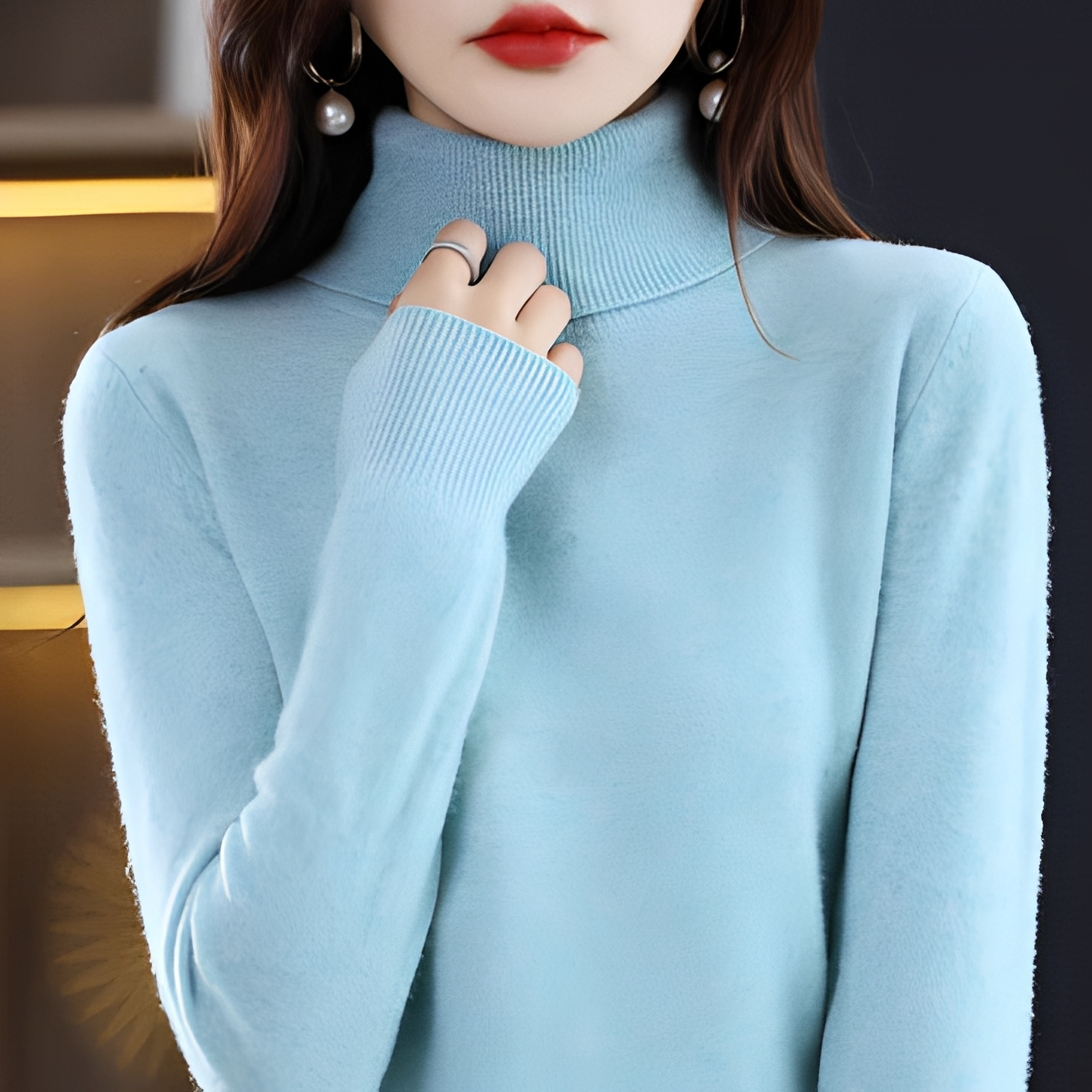 Katerly - Damen Rollkragenpullover für den Winter