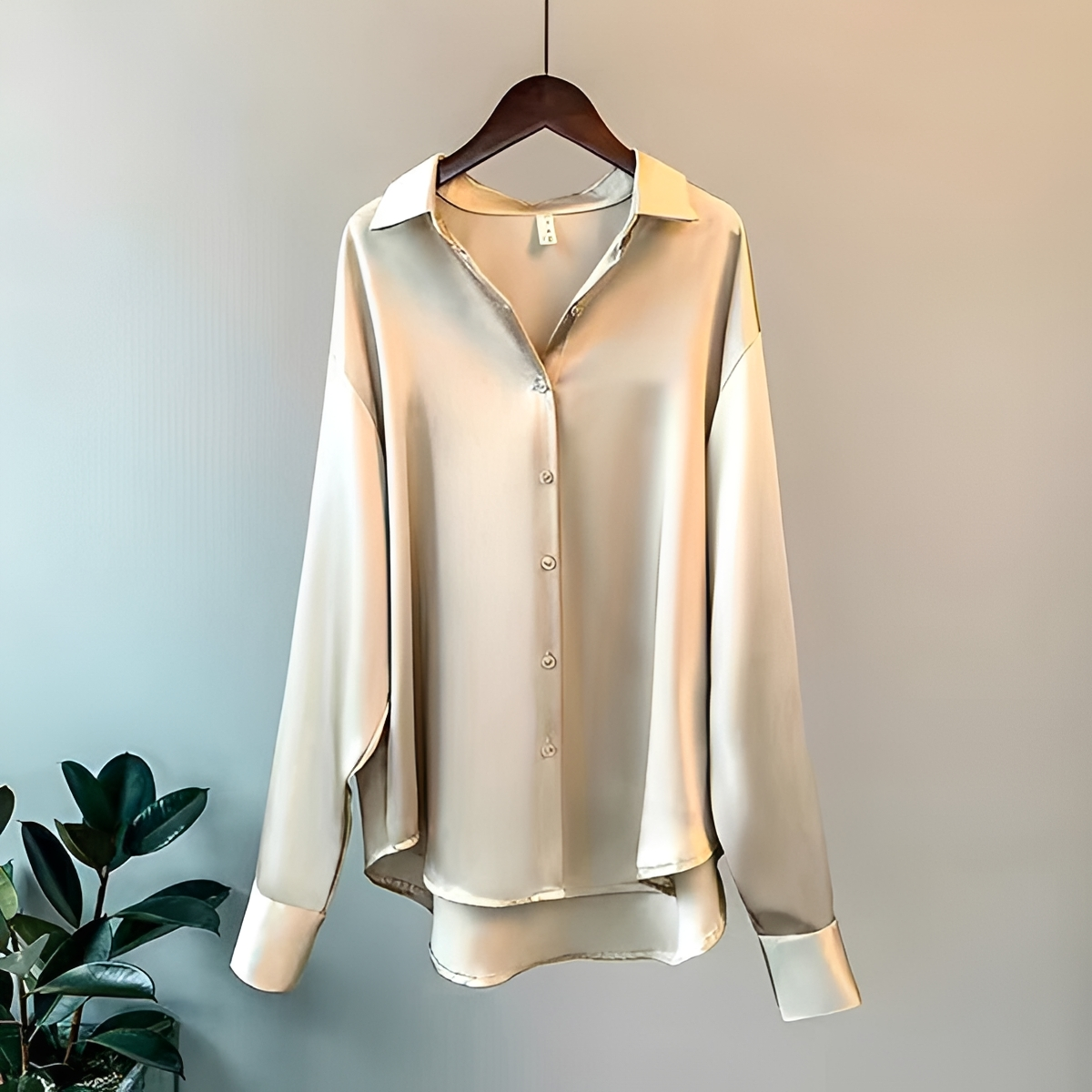 Damen Bluse Elegant mit Knopfleiste, langärmlig und klassischem Kragen