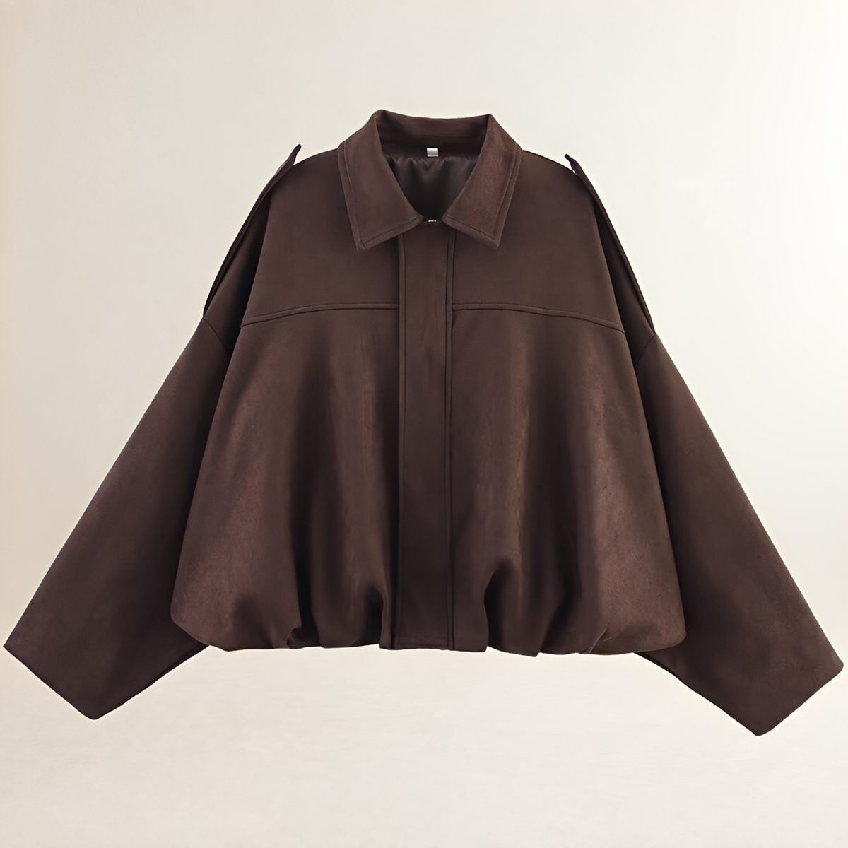 Damen Bomberjacke Cropped Boxy - Epaulettenschultertops mit geraffter Saum