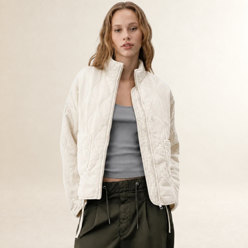 Damen Steppjacke mit hohem Kragen und großen Pattentaschen - Relaxter Schnitt