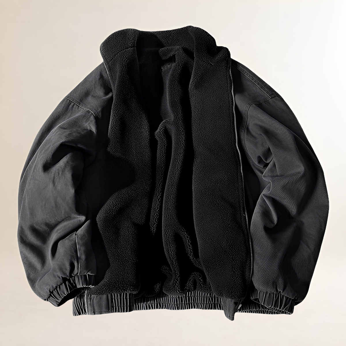 Herr Winterjacke Zip-Up Casual Fit mit Struktur und Innenfutter