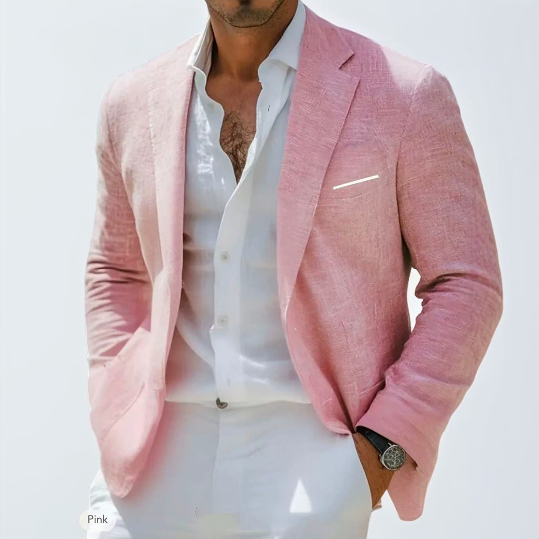 Herren Blazer Notch-Reverskragen Ein-Knopf vorderseite - Regular Fit mit Brust- und Fronttaschen
