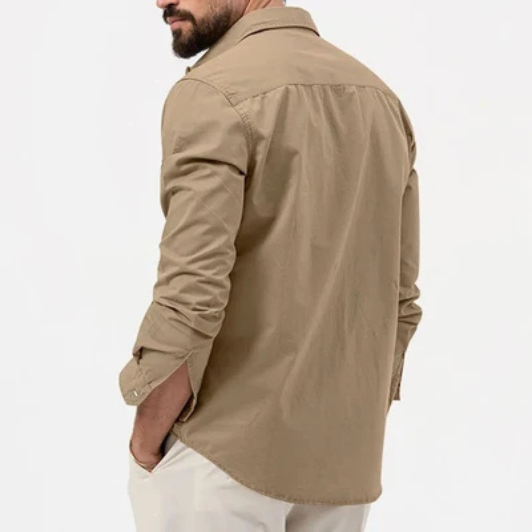 Herren Hemd Knopfleiste Langarm mit Brusttaschen - Regular Fit