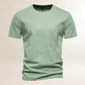 Herren T-Shirt Crewneck mit tonal geprägtem Chest Panel - Kurzarm, Regular Fit