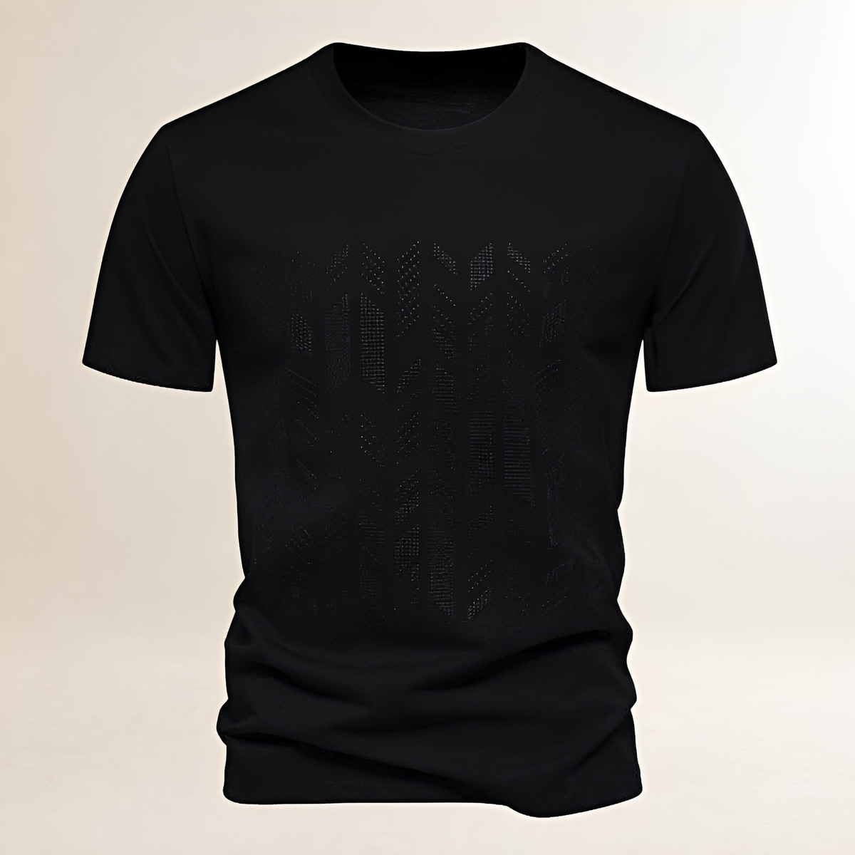 Herren T-Shirt Crewneck mit tonal geprägtem Chest Panel - Kurzarm, Regular Fit