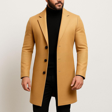 Herren Trenchcoat, Einreiher, Notch-Lapels, Drei-Knopf-Verschluss, Slim Fit