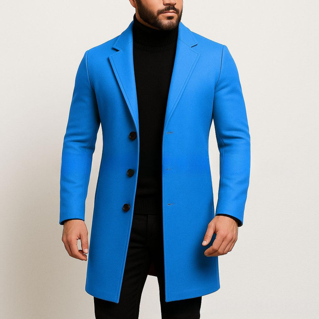 Herren Trenchcoat, Einreiher, Notch-Lapels, Drei-Knopf-Verschluss, Slim Fit
