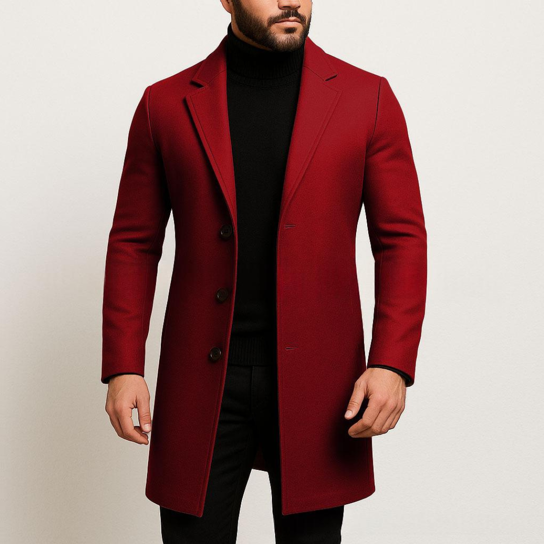 Herren Trenchcoat, Einreiher, Notch-Lapels, Drei-Knopf-Verschluss, Slim Fit