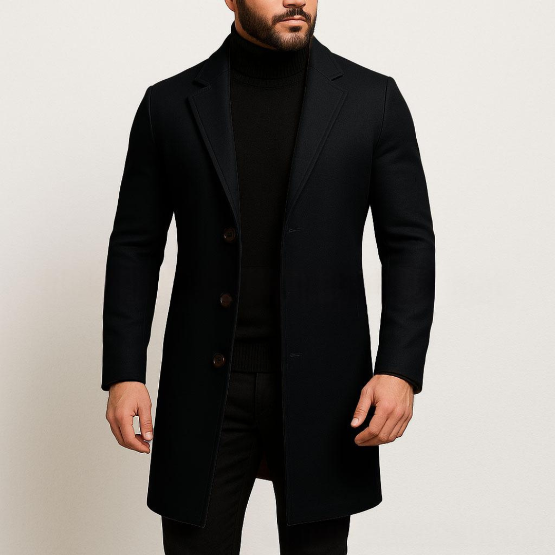 Herren Trenchcoat, Einreiher, Notch-Lapels, Drei-Knopf-Verschluss, Slim Fit