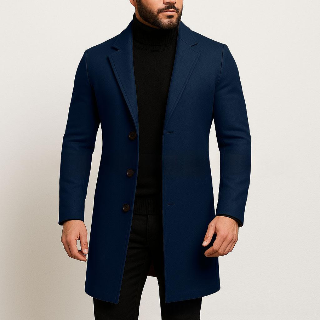 Herren Trenchcoat, Einreiher, Notch-Lapels, Drei-Knopf-Verschluss, Slim Fit