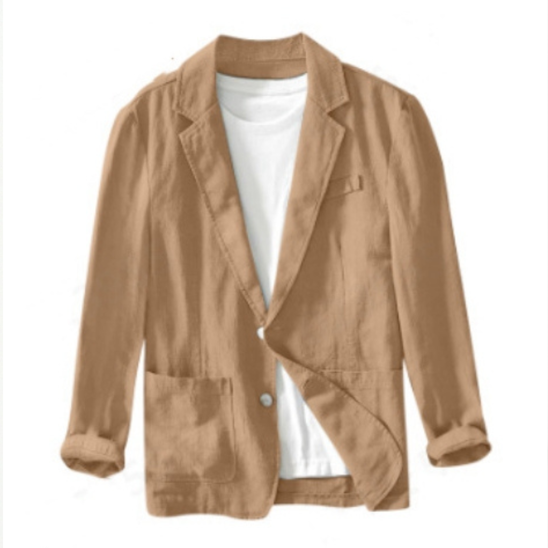 Herrenjacke Notch-Kragen Einreiher Zwei-Knopf Frontpatch-Taschen Regular Passform