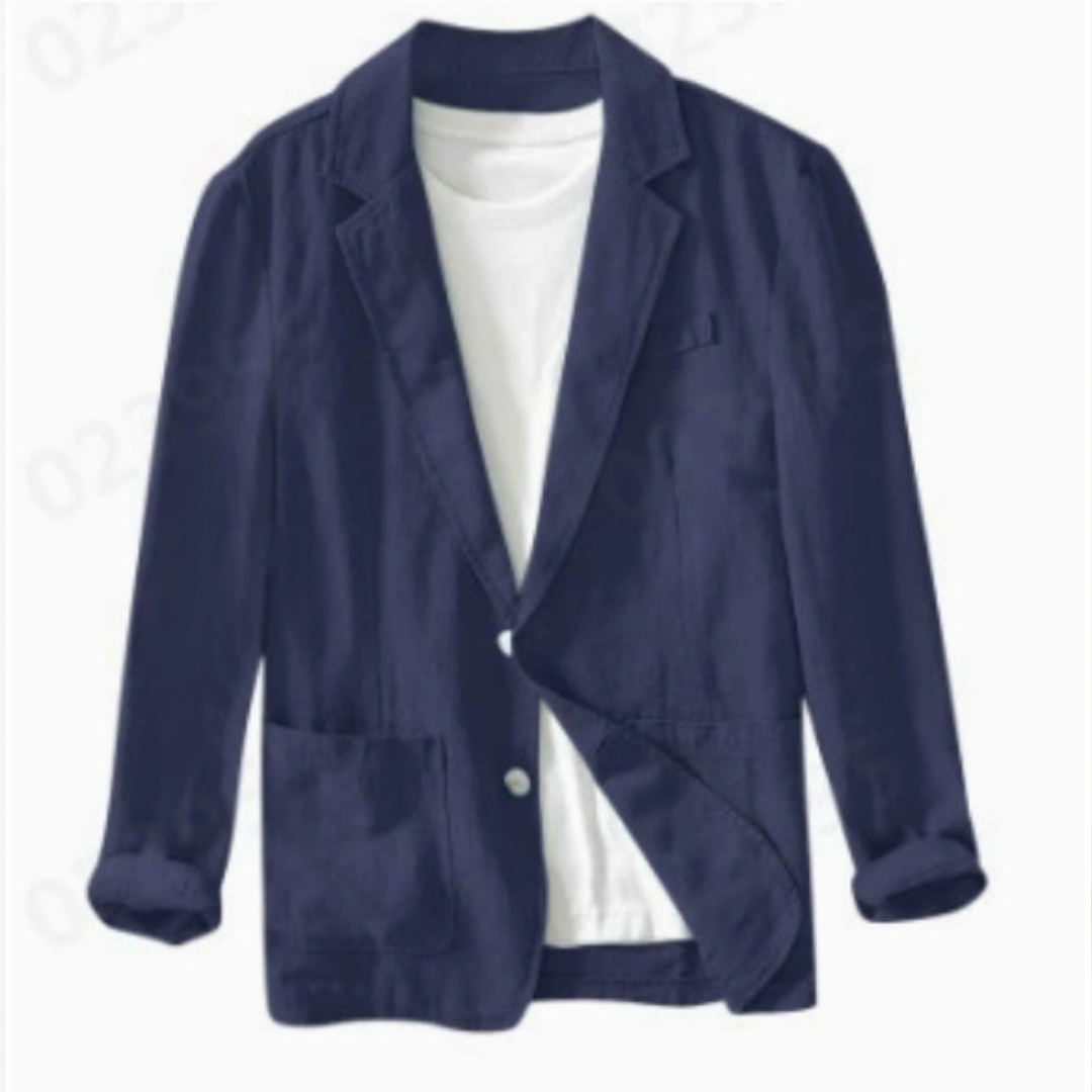 Herrenjacke Notch-Kragen Einreiher Zwei-Knopf Frontpatch-Taschen Regular Passform