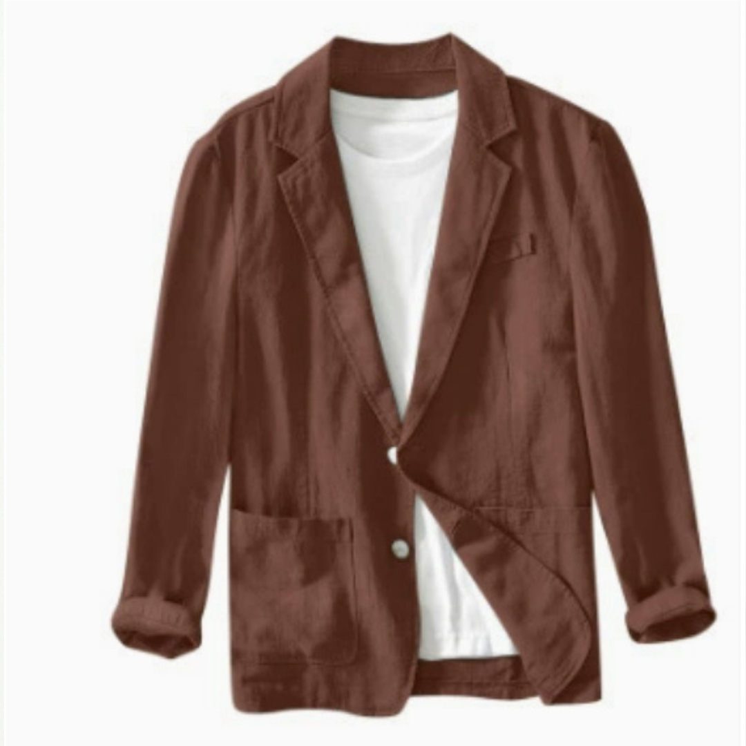 Herrenjacke Notch-Kragen Einreiher Zwei-Knopf Frontpatch-Taschen Regular Passform