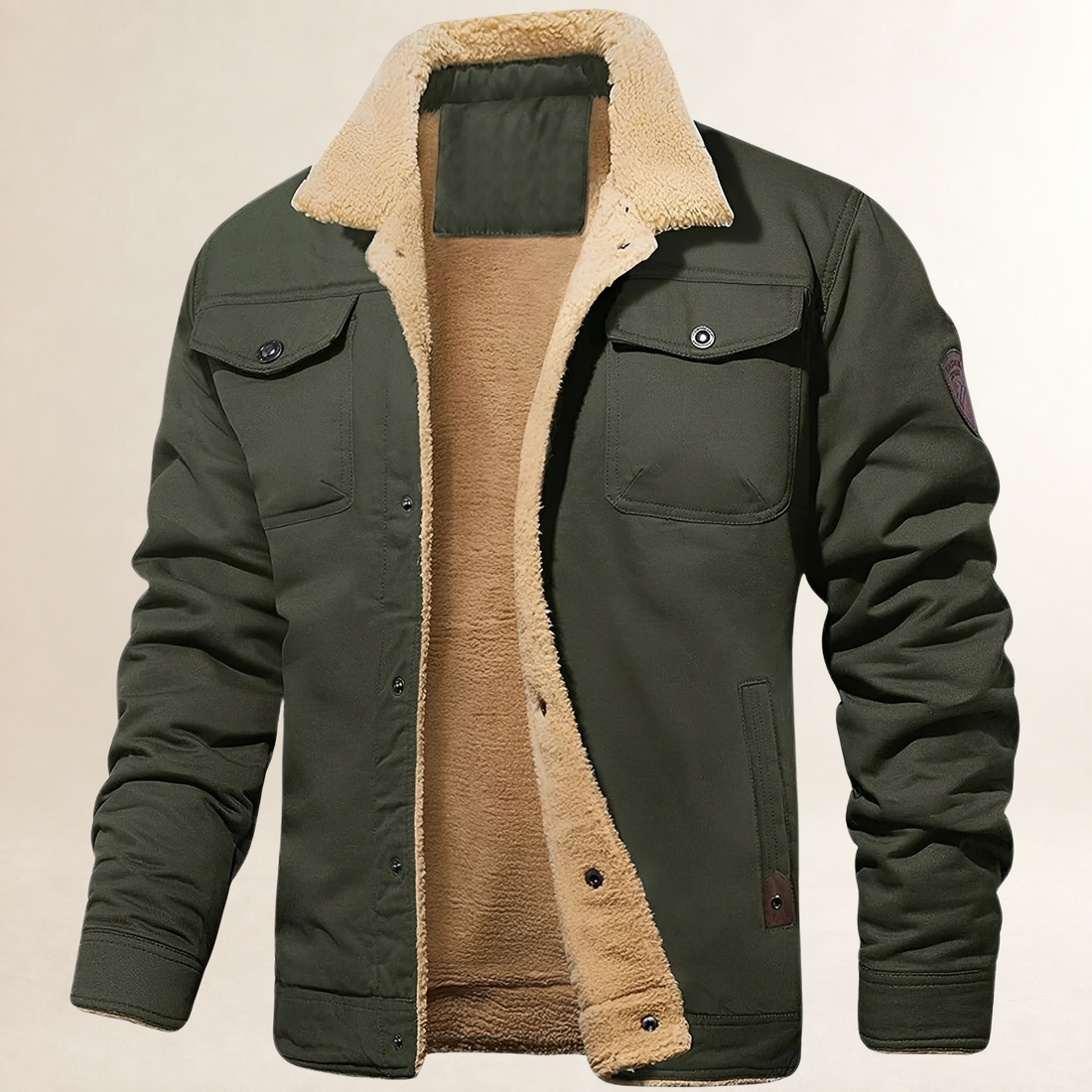 Men's Trucker Jacke - Reine Passform, Button-Front, Brusttaschen mit Patten