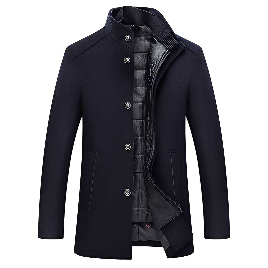 Kylian - Herren-Winterjacke mit Stehkragen und Knöpfen