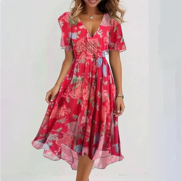 Margaretha - Attraktives Sommerkleid mit V-Ausschnitt