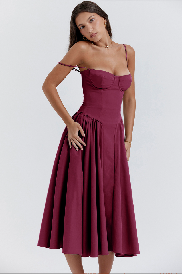 Clara - Midi-Kleid mit Corsage