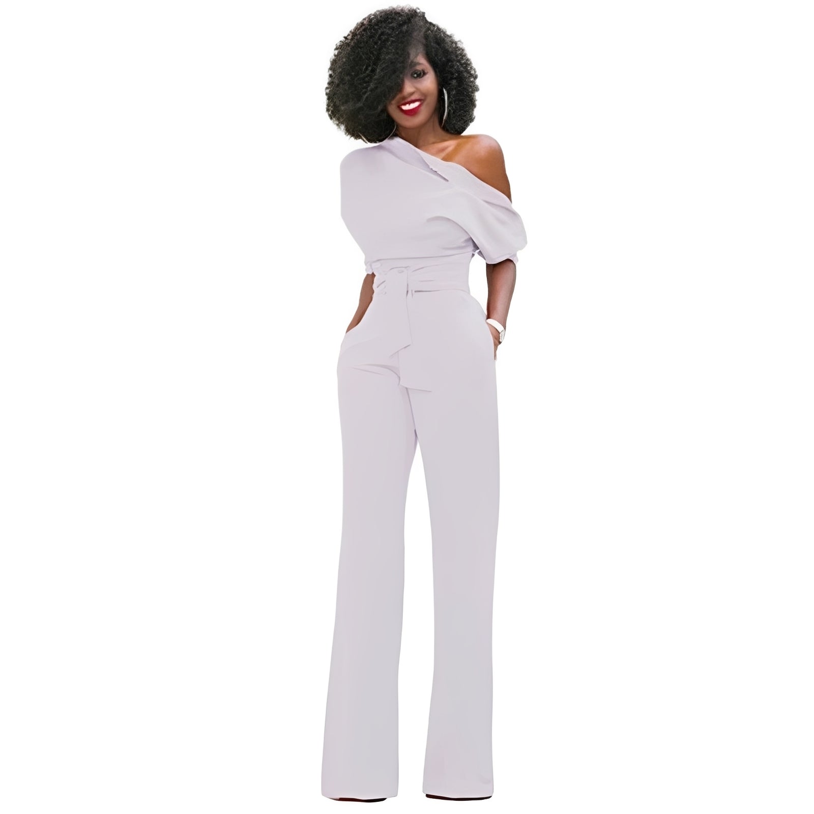 Marie - Eleganter schulterfreier Jumpsuit für Damen