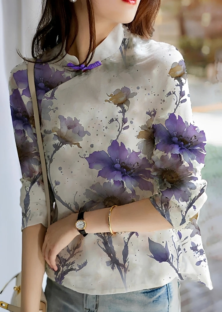 Margaret - Elegante Blumenbluse für Frauen