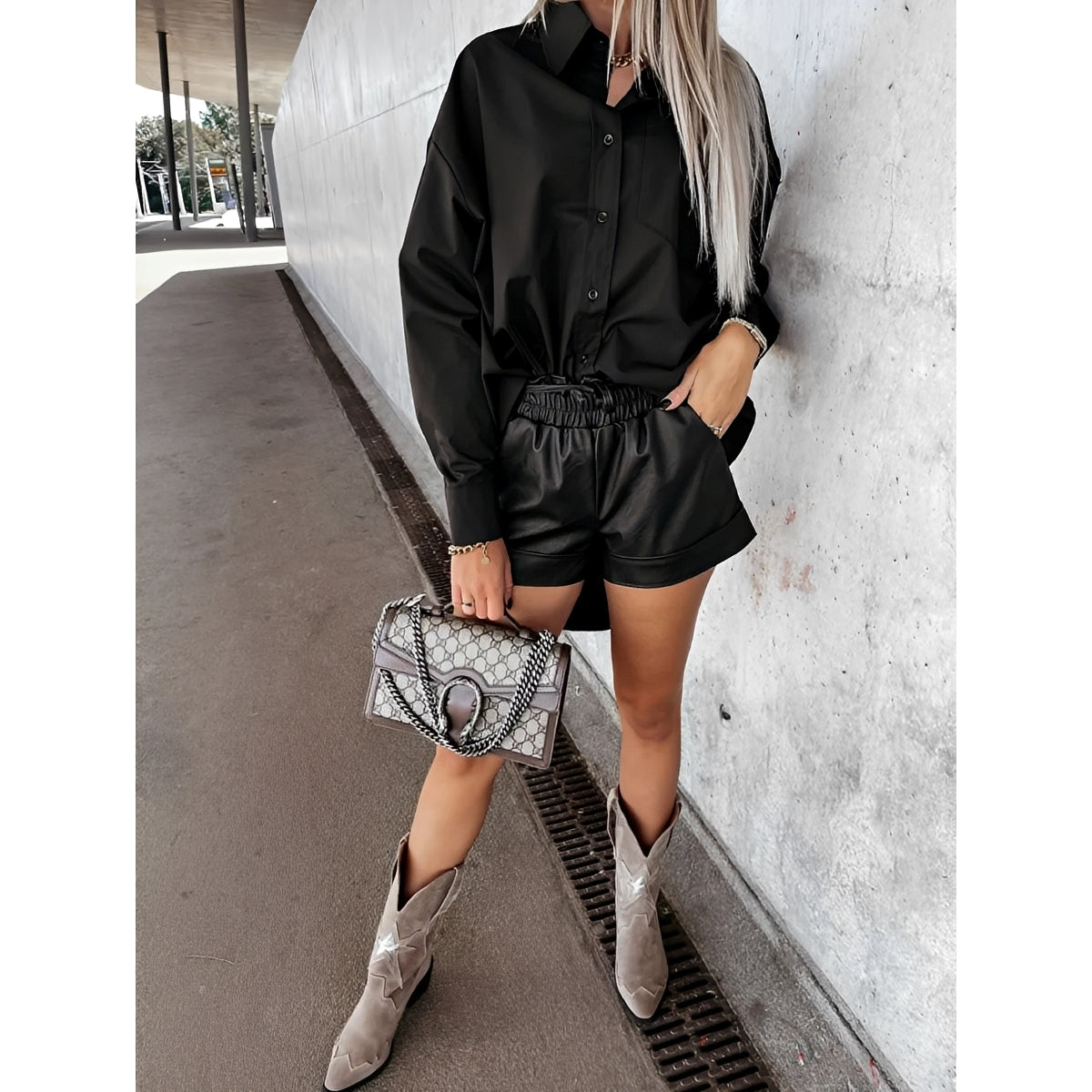Riley – Langärmlige Bluse mit V-Ausschnitt
