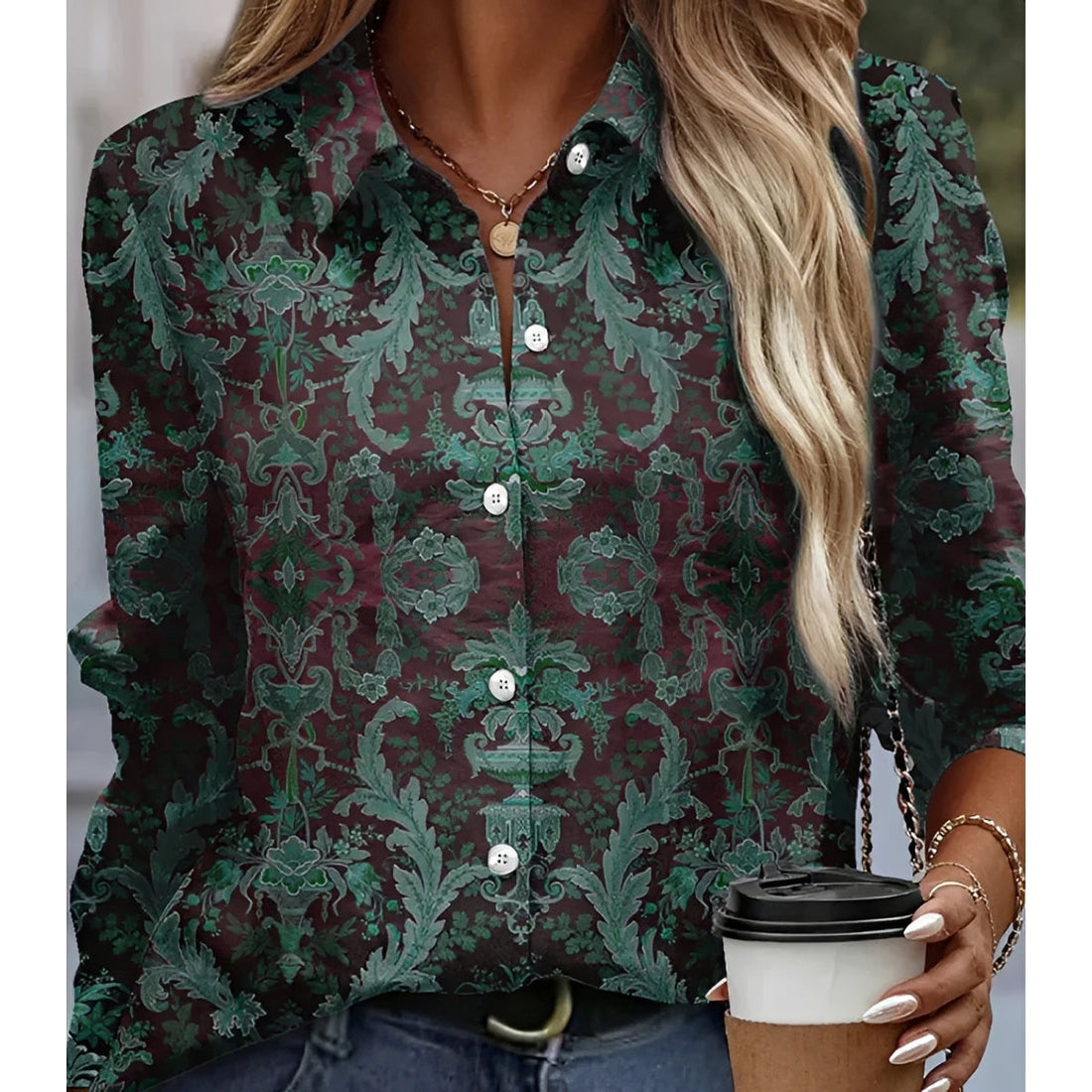 Elvie – Bluse mit mutigem Muster