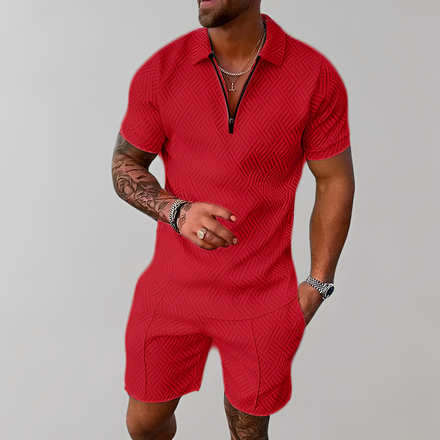 Edwin - Elegantes Polo- und Shorts-Set für Männer