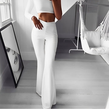 Jennifer - Legere, weit geschnittene und elastische High-Waist-Hose für Frauen