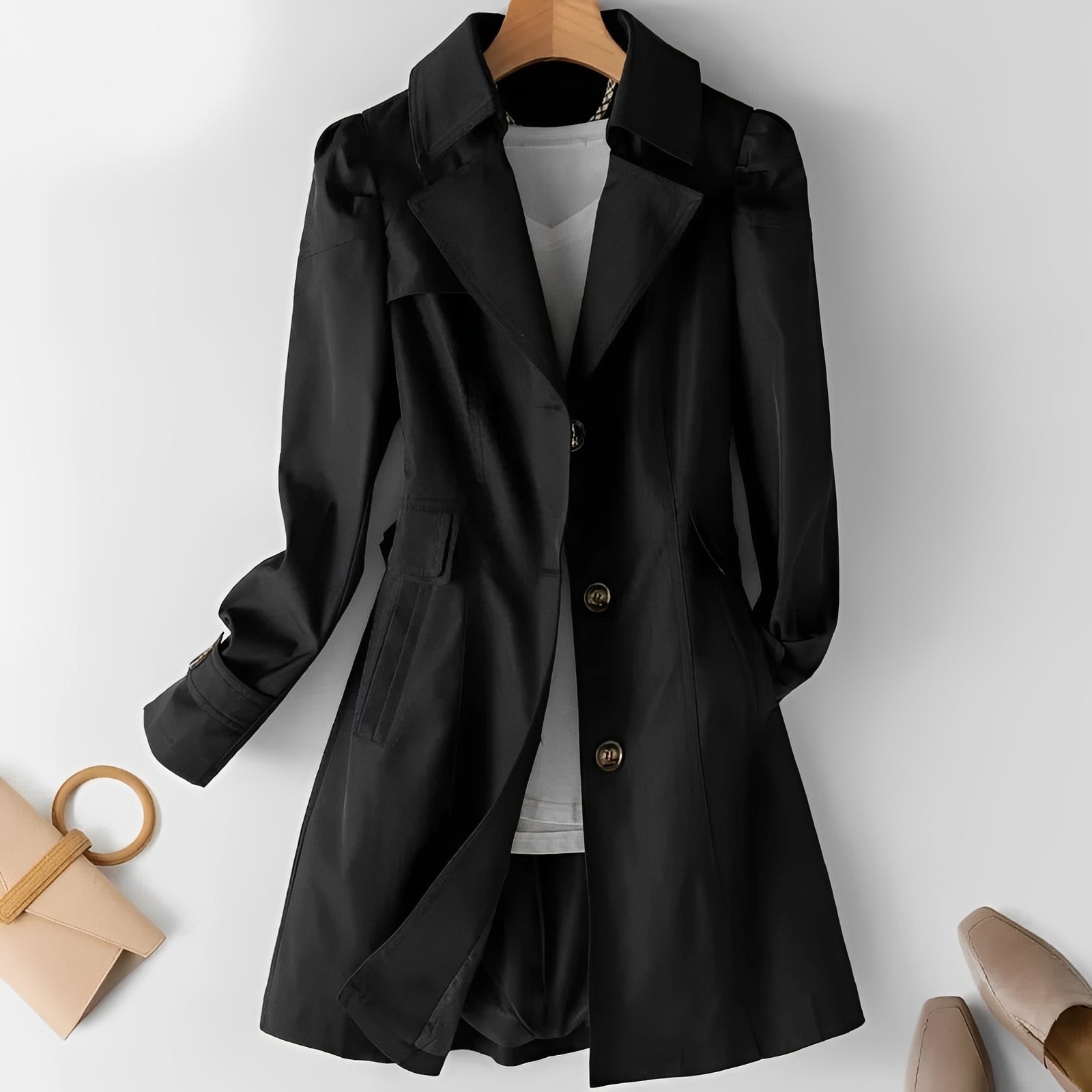 Hana - Zeitgemäßer, mittellanger Damen-Trenchcoat