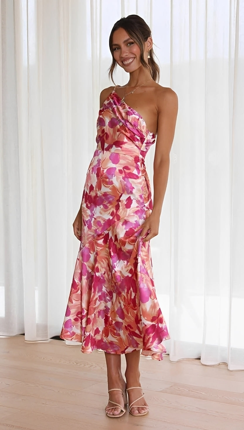 Amanda - Stilvolles Midikleid mit Blumenmuster für Damen