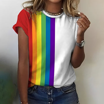 Chrissy - Legeres Regenbogen-Shirt für Damen