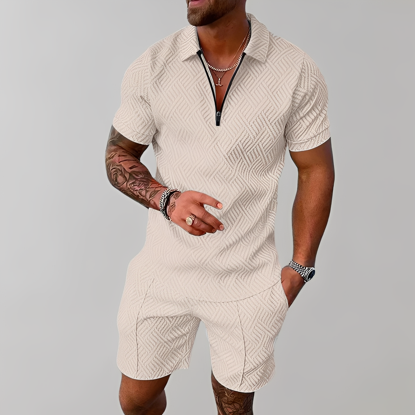 Edwin - Elegantes Polo- und Shorts-Set für Männer