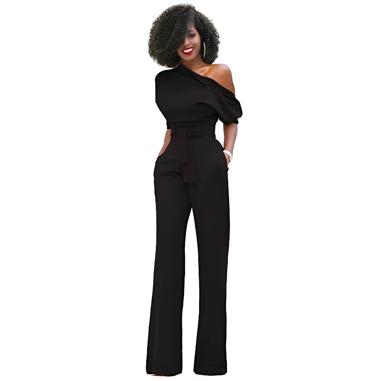 Marie - Eleganter schulterfreier Jumpsuit für Damen
