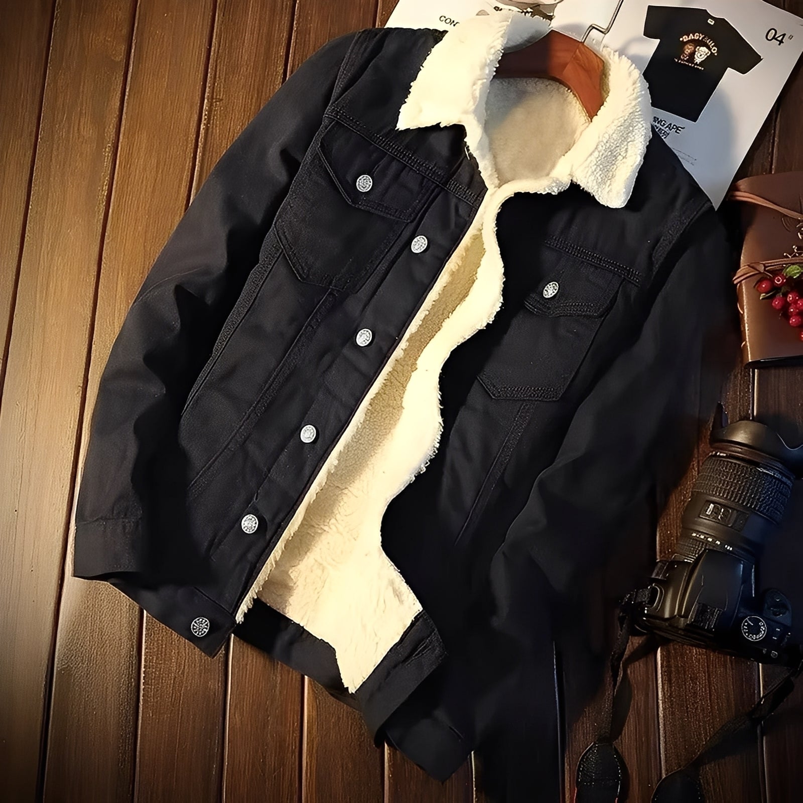 Robbie - Klassische Herren-Denim-Fleecejacke