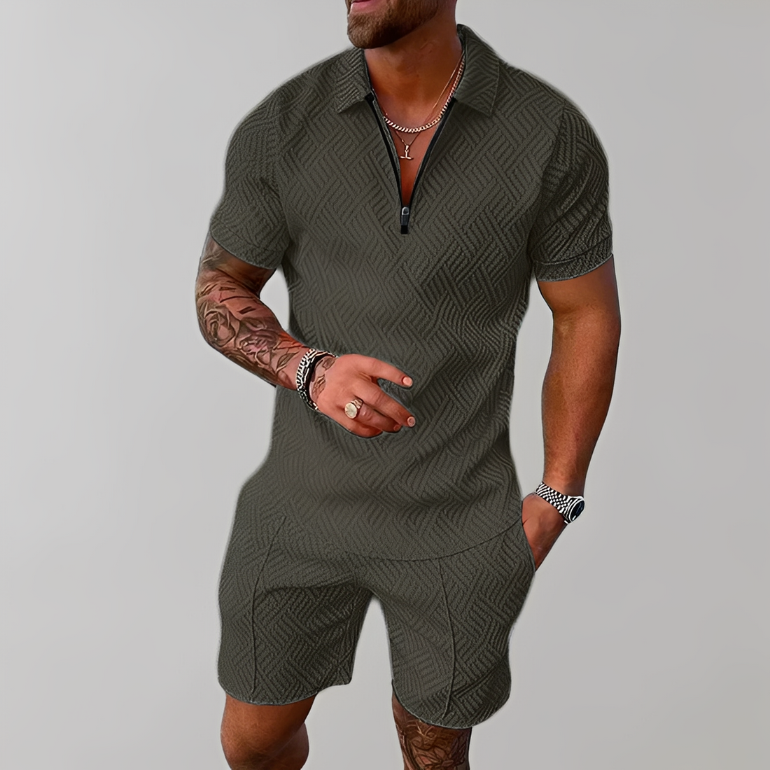 Edwin - Elegantes Polo- und Shorts-Set für Männer