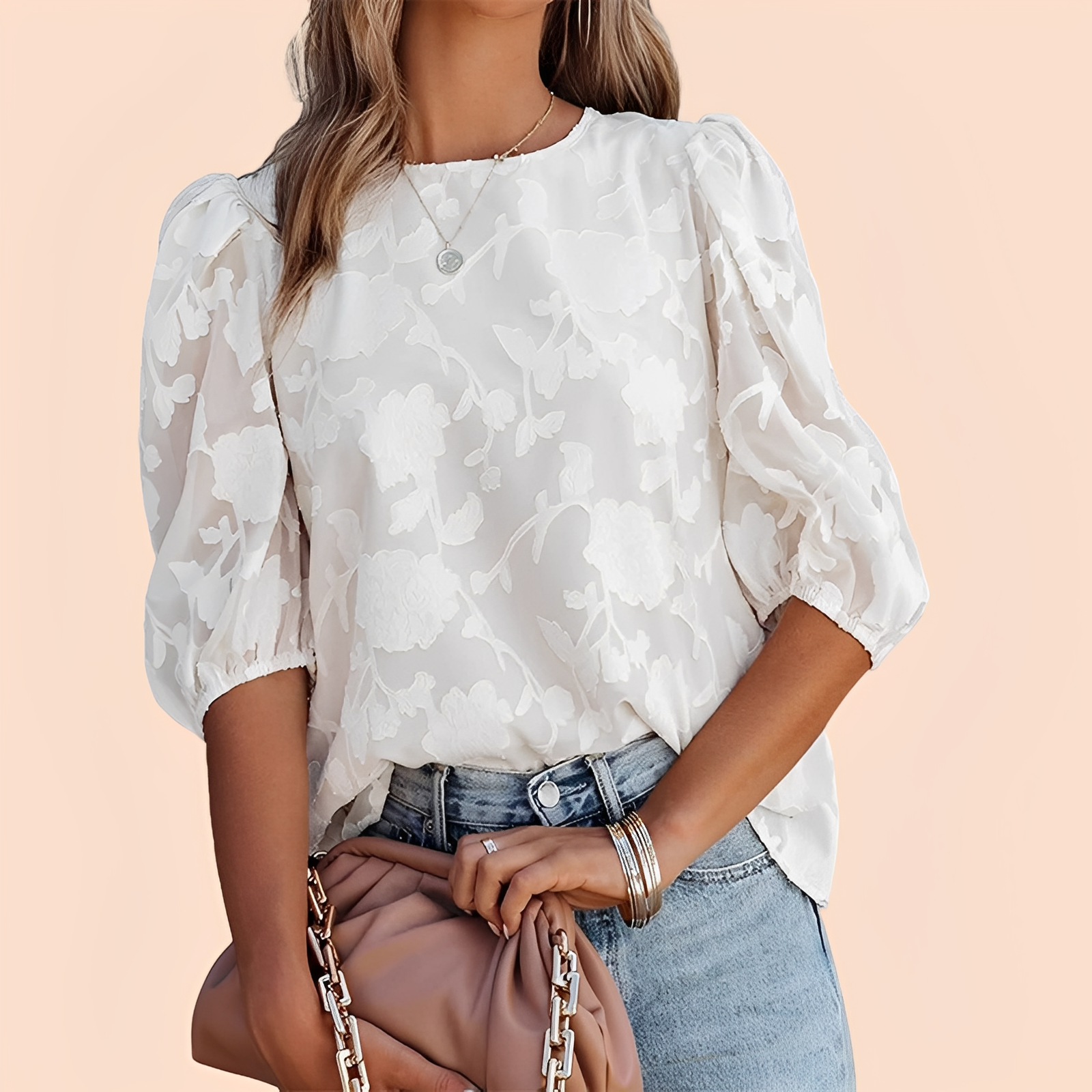Amy – Stilvolles und Bequemes Damenoberteil mit Blumenmuster