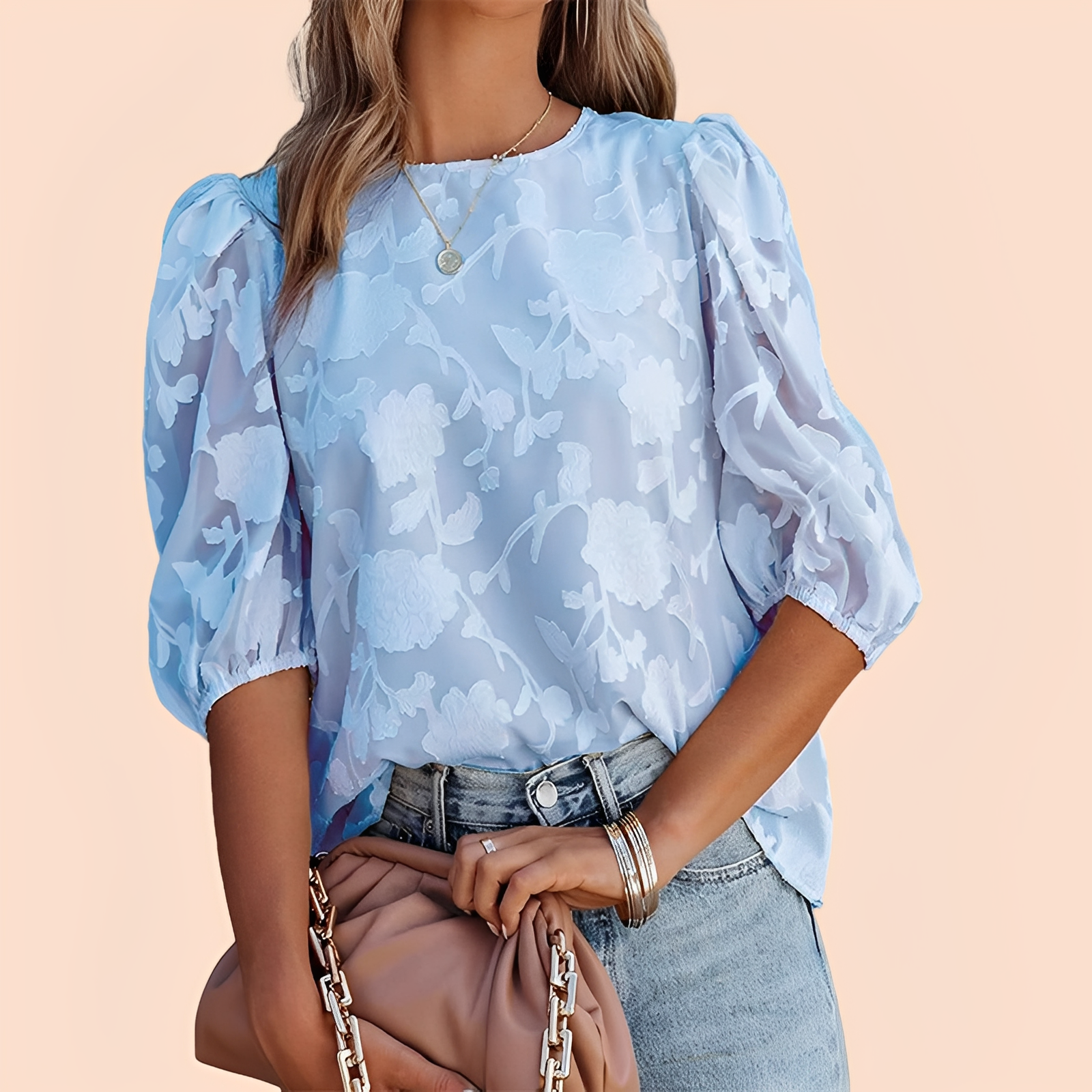 Amy – Stilvolles und Bequemes Damenoberteil mit Blumenmuster
