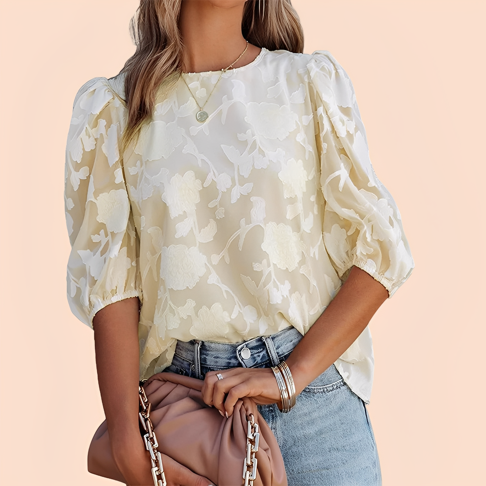 Amy – Stilvolles und Bequemes Damenoberteil mit Blumenmuster