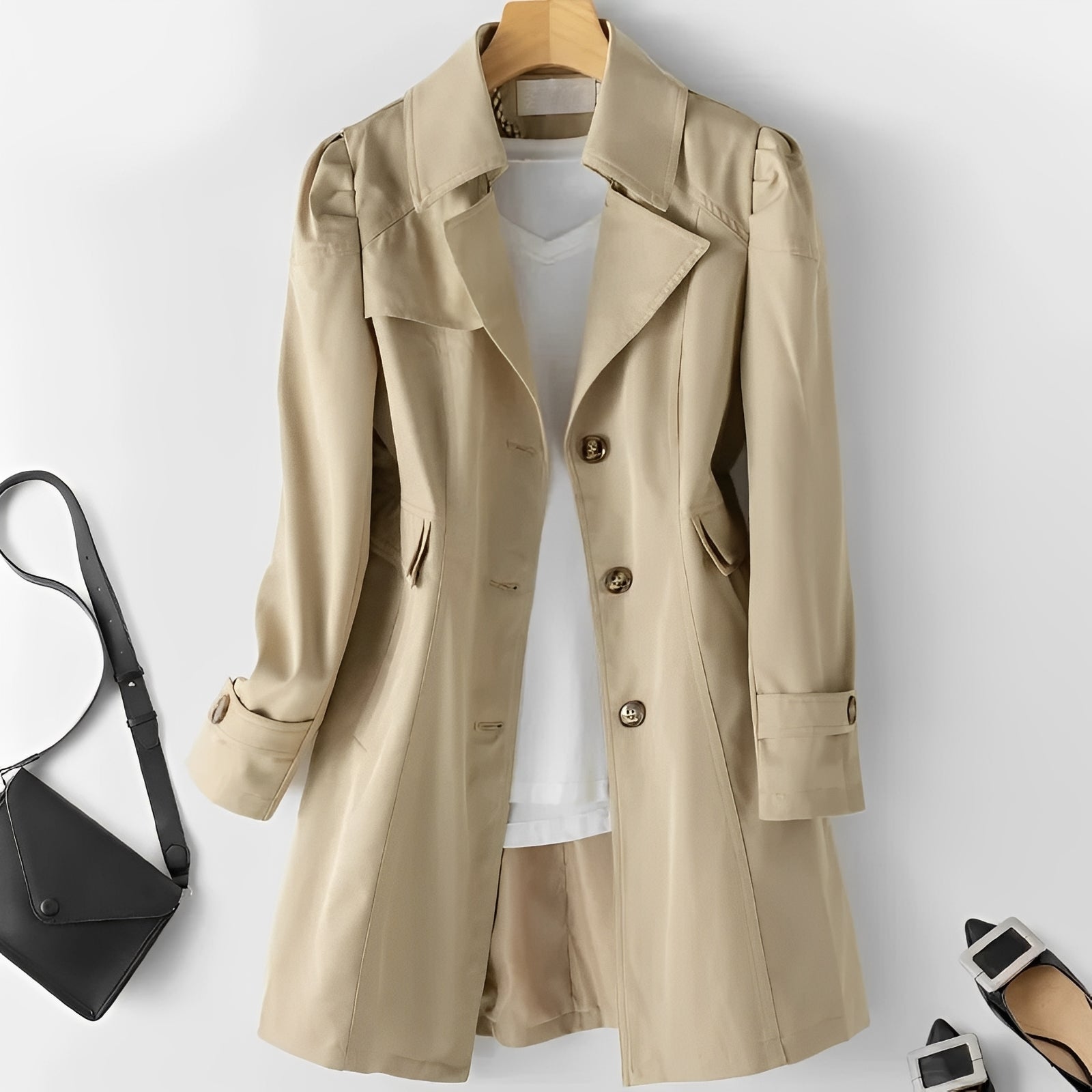 Hana - Zeitgemäßer, mittellanger Damen-Trenchcoat