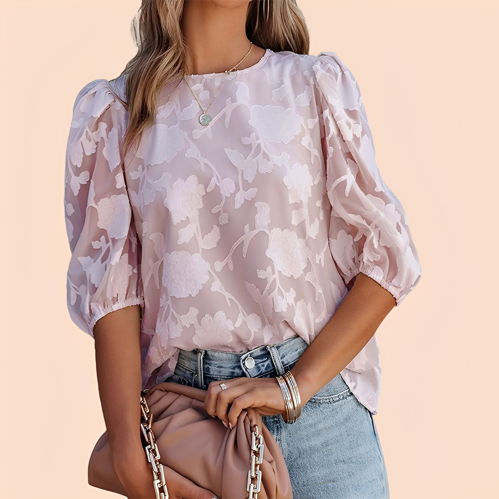 Amy – Stilvolles und Bequemes Damenoberteil mit Blumenmuster