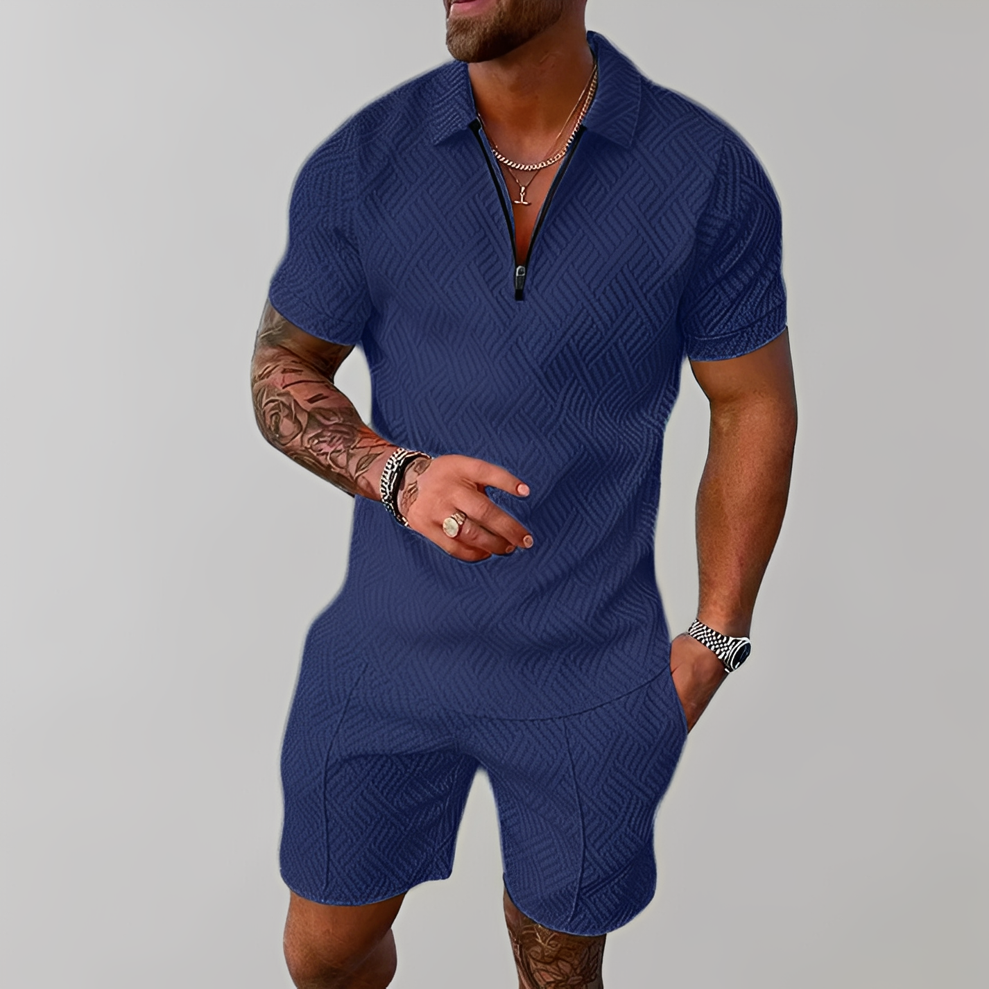 Edwin - Elegantes Polo- und Shorts-Set für Männer