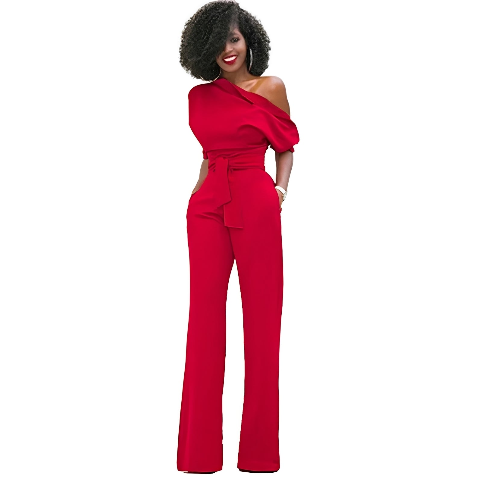 Marie - Eleganter schulterfreier Jumpsuit für Damen