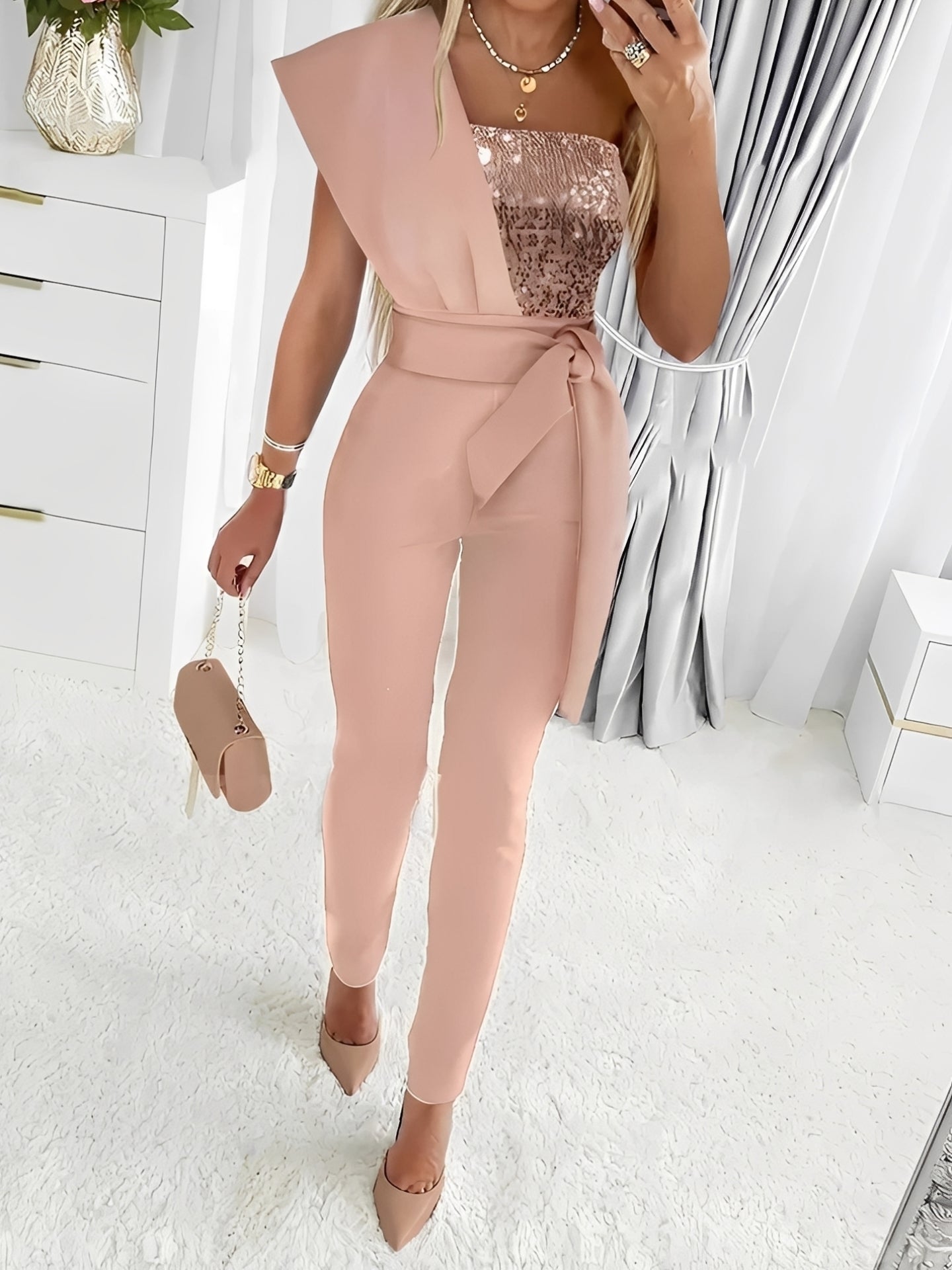 Diana - Zeitgemäßer Glitzer-Jumpsuit für Damen